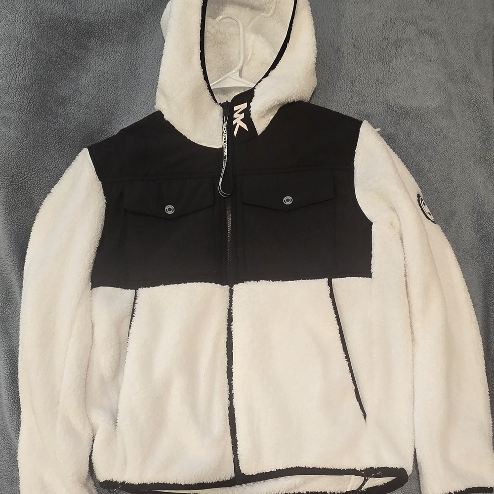 Michael Kors Black and White Teddy Jacket